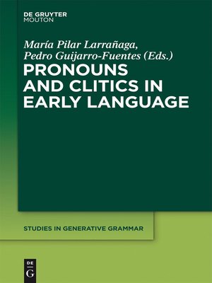 cover image of Pronouns and Clitics in Early Language